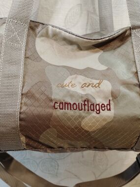 thirty-one Beige and Grey Camouflage Duffle Bag - "cute and camouflaged"